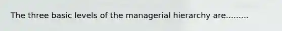 The three basic levels of the managerial hierarchy are.........