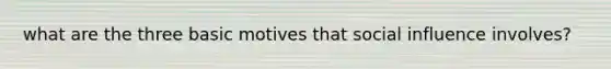 what are the three basic motives that social influence involves?