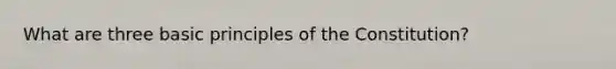 What are three basic principles of the Constitution?