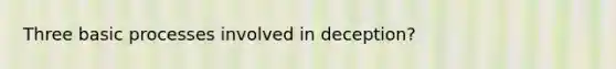 Three basic processes involved in deception?