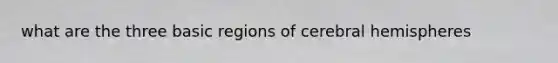 what are the three basic regions of cerebral hemispheres