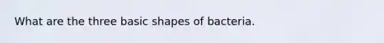 What are the three basic shapes of bacteria.