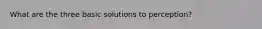 What are the three basic solutions to perception?