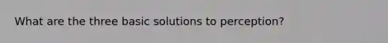 What are the three basic solutions to perception?