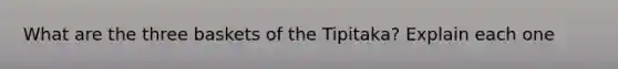 What are the three baskets of the Tipitaka? Explain each one