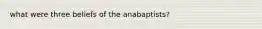 what were three beliefs of the anabaptists?