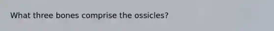 What three bones comprise the ossicles?