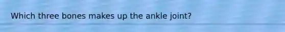 Which three bones makes up the ankle joint?