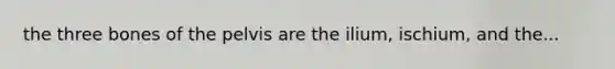 the three bones of the pelvis are the ilium, ischium, and the...