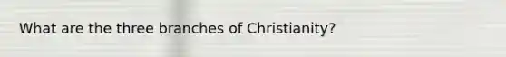 What are the three branches of Christianity?