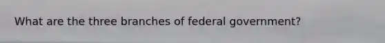 What are the three branches of federal government?