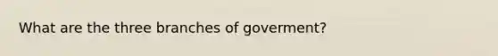 What are the three branches of goverment?