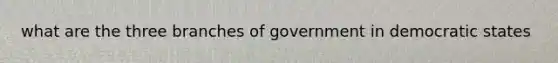 what are the three branches of government in democratic states