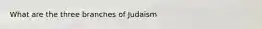 What are the three branches of Judaism