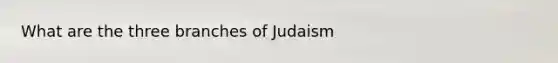 What are the three branches of Judaism