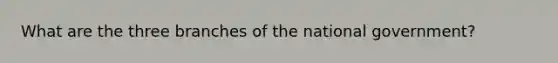 What are the three branches of the national government?