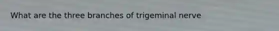 What are the three branches of trigeminal nerve