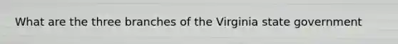 What are the three branches of the Virginia state government