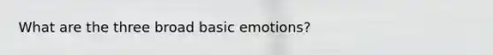 What are the three broad basic emotions?