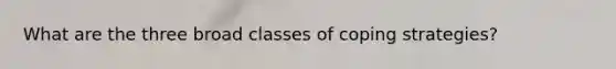 What are the three broad classes of coping strategies?