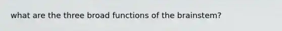 what are the three broad functions of the brainstem?