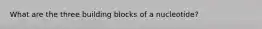 What are the three building blocks of a nucleotide?