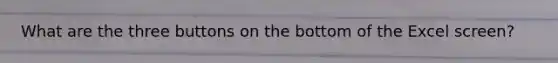 What are the three buttons on the bottom of the Excel screen?