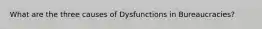 What are the three causes of Dysfunctions in Bureaucracies?