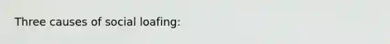 Three causes of social loafing: