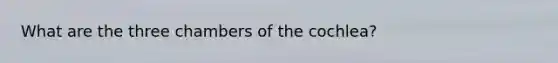 What are the three chambers of the cochlea?