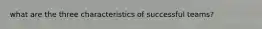 what are the three characteristics of successful teams?