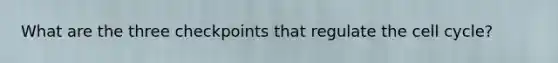 What are the three checkpoints that regulate the cell cycle?