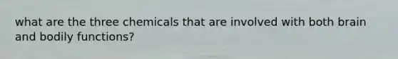what are the three chemicals that are involved with both brain and bodily functions?