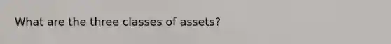 What are the three classes of assets?