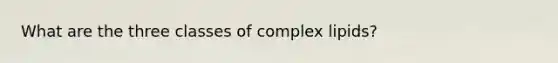 What are the three classes of complex lipids?