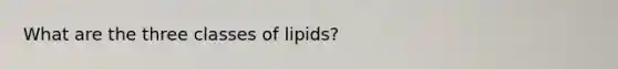 What are the three classes of lipids?