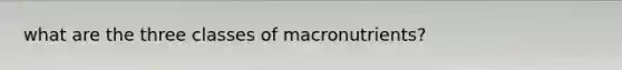 what are the three classes of macronutrients?