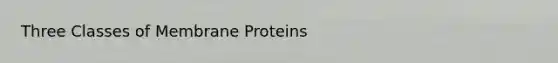 Three Classes of Membrane Proteins