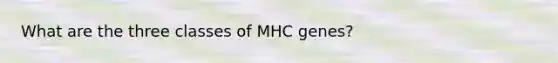 What are the three classes of MHC genes?