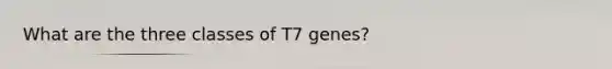 What are the three classes of T7 genes?