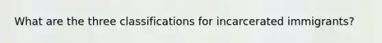 What are the three classifications for incarcerated immigrants?