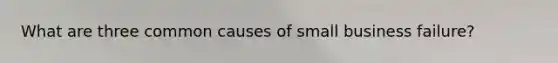 What are three common causes of small business failure?