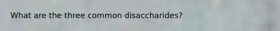 What are the three common disaccharides?