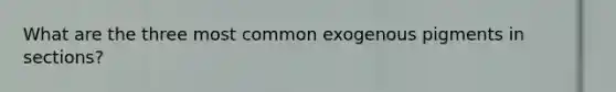 What are the three most common exogenous pigments in sections?