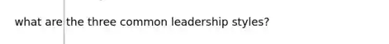 what are the three common leadership styles?