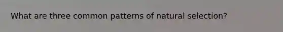What are three common patterns of natural selection?