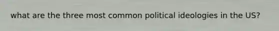what are the three most common political ideologies in the US?