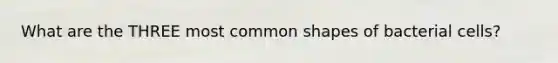 What are the THREE most common shapes of bacterial cells?