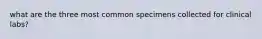 what are the three most common specimens collected for clinical labs?