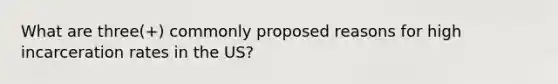 What are three(+) commonly proposed reasons for high incarceration rates in the US?